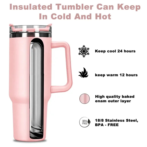 40 oz. Vacuum Insulated Tumbler Mug w/ Handle - 40 oz. Vacuum Insulated Tumbler Mug w/ Handle - Image 5 of 5