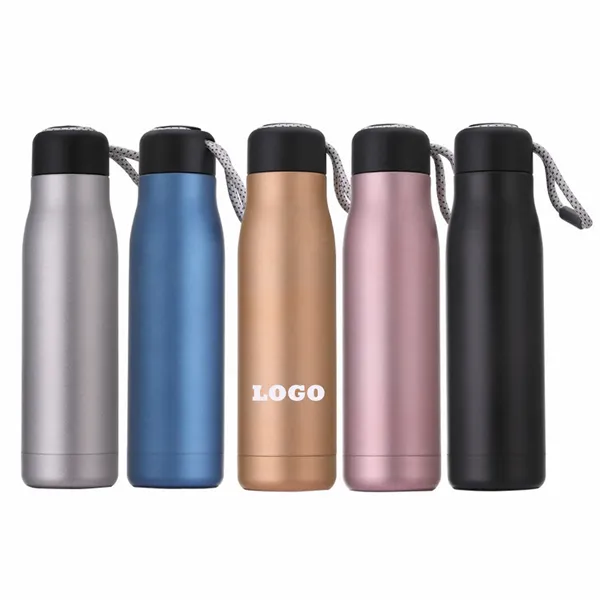 18oz Double Stainless Steel Sports Bottle with Cord - 18oz Double Stainless Steel Sports Bottle with Cord - Image 0 of 7