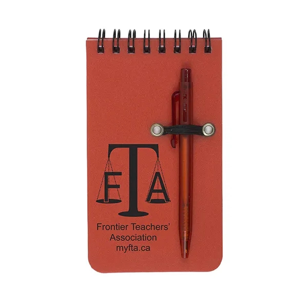 Pocket Sized Spiral Jotter Notepad with Pen - Pocket Sized Spiral Jotter Notepad with Pen - Image 8 of 8