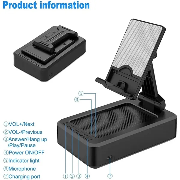 Cell Phone Stand Wireless Bluetooth Speaker Base HD Sound - Cell Phone Stand Wireless Bluetooth Speaker Base HD Sound - Image 2 of 2