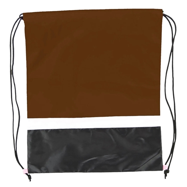 Gym Dual Color Team Bags Three-Tone Drawstring Backpack - Gym Dual Color Team Bags Three-Tone Drawstring Backpack - Image 3 of 17
