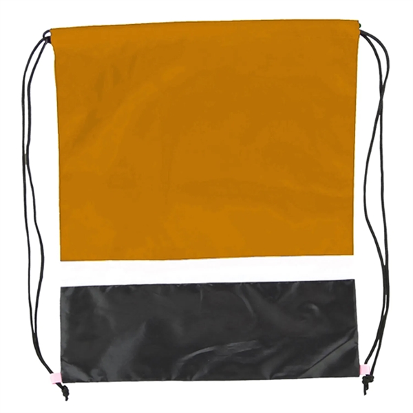 Gym Dual Color Team Bags Three-Tone Drawstring Backpack - Gym Dual Color Team Bags Three-Tone Drawstring Backpack - Image 6 of 17