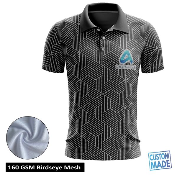 Men's Custom Full Sublimation Performance Short Sleeve Polo - Men's Custom Full Sublimation Performance Short Sleeve Polo - Image 0 of 3