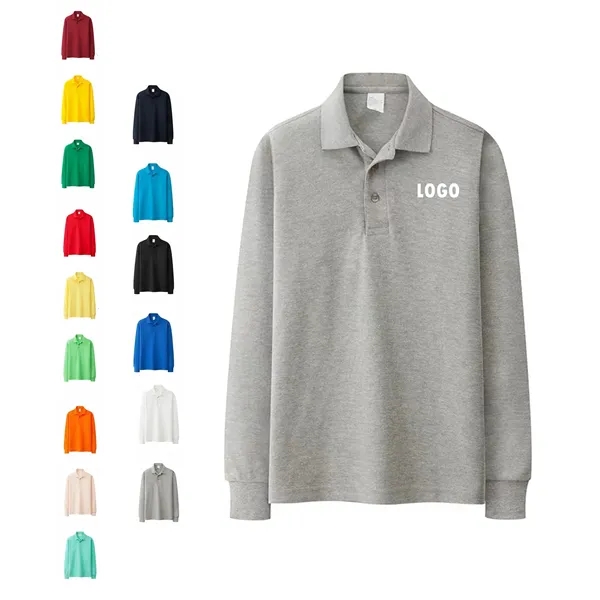 Men's Long Sleeve Soft Polo Shirt - Men's Long Sleeve Soft Polo Shirt - Image 0 of 3