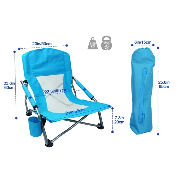 Armrests Folding Portable Beach Chair - Armrests Folding Portable Beach Chair - Image 1 of 3