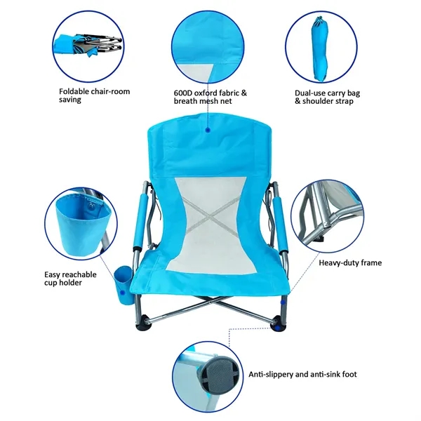Armrests Folding Portable Beach Chair - Armrests Folding Portable Beach Chair - Image 3 of 3