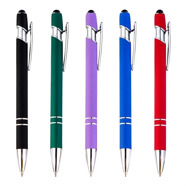 Rubberized Soft Touch Ballpoint Metal Pen - Rubberized Soft Touch Ballpoint Metal Pen - Image 1 of 2