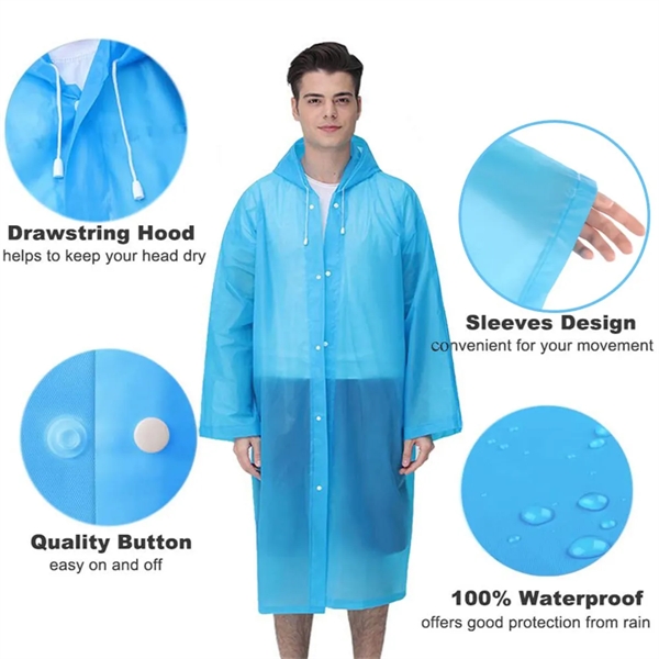 Rain Ponchos for Adults Reusable - Rain Ponchos for Adults Reusable - Image 2 of 3