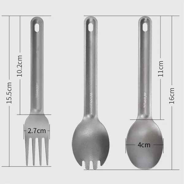 Lightweight Camping Titanium Spork Spoon - Lightweight Camping Titanium Spork Spoon - Image 2 of 2