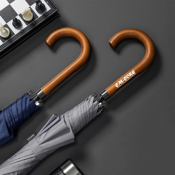 Wooden Handle Golf Umbrella - Wooden Handle Golf Umbrella - Image 0 of 1