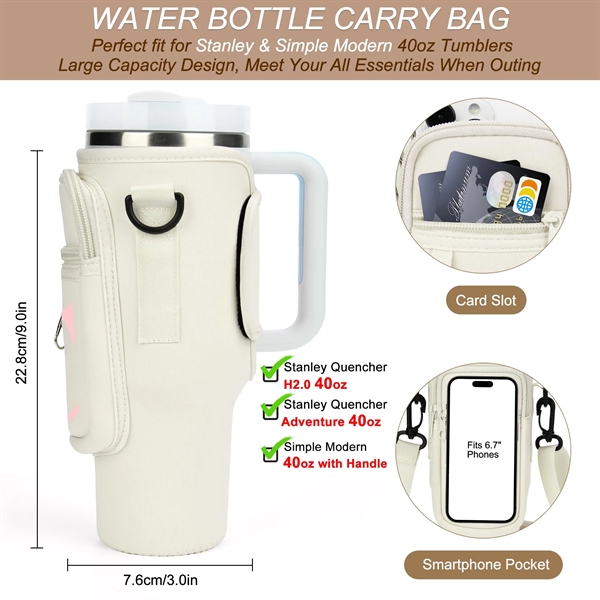 Water Bottle Carrier Bag for Stanley 40 oz Tumbler - Water Bottle Carrier Bag for Stanley 40 oz Tumbler - Image 2 of 4