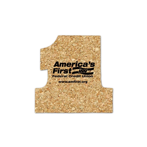 Number One Shape Cork Coaster