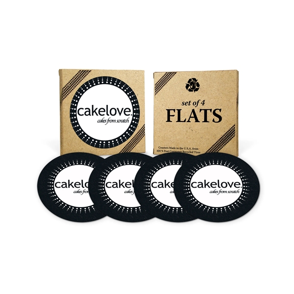Circle Flat Tire Coaster 4CSET