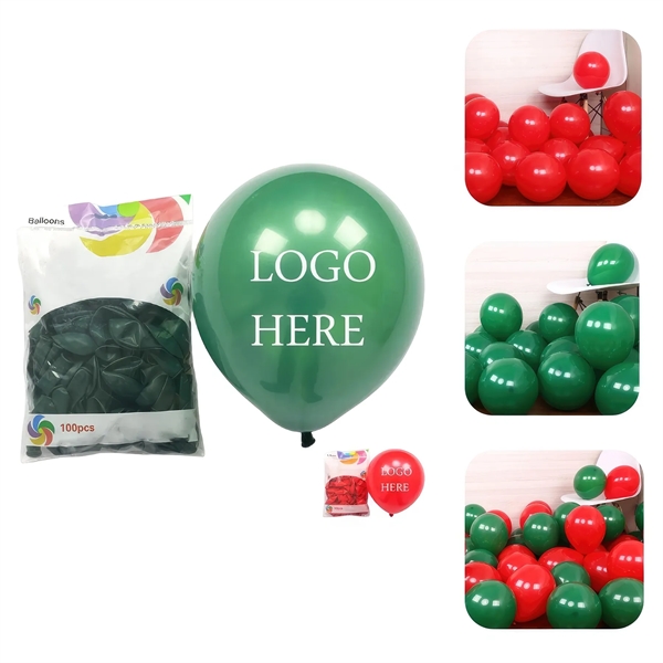 Christmas Party 10" Latex Balloon - 100pcs Set - Christmas Party 10" Latex Balloon - 100pcs Set - Image 0 of 1