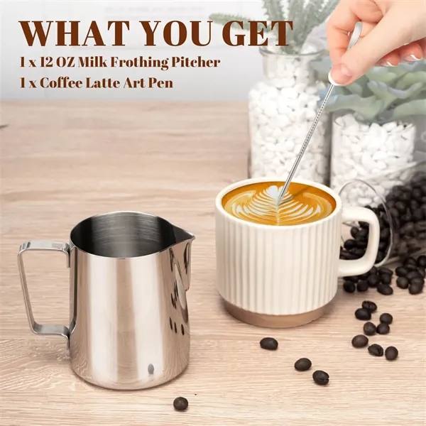 12oz Milk Frother Cup with Clear Scale - 12oz Milk Frother Cup with Clear Scale - Image 2 of 4