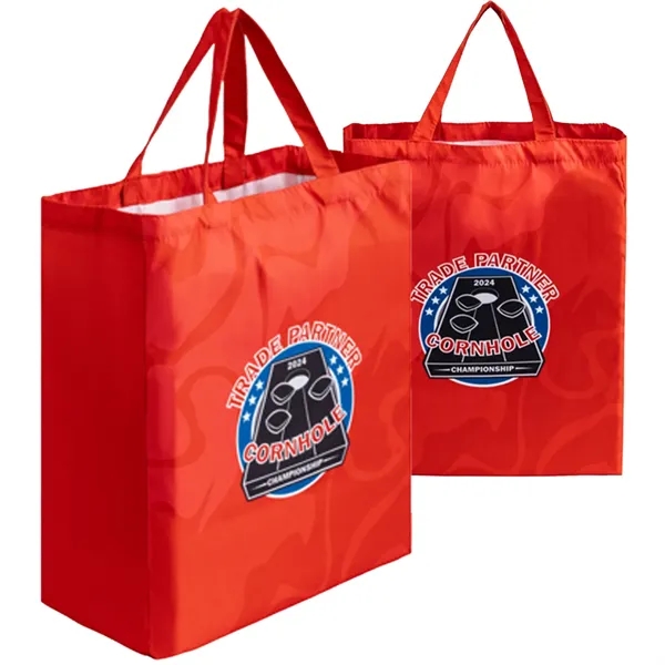 8 Oz Sublimated Poly Canvas Tote Bag w/ Gusset - 14"x18"x6" - 8 Oz Sublimated Poly Canvas Tote Bag w/ Gusset - 14"x18"x6" - Image 0 of 2