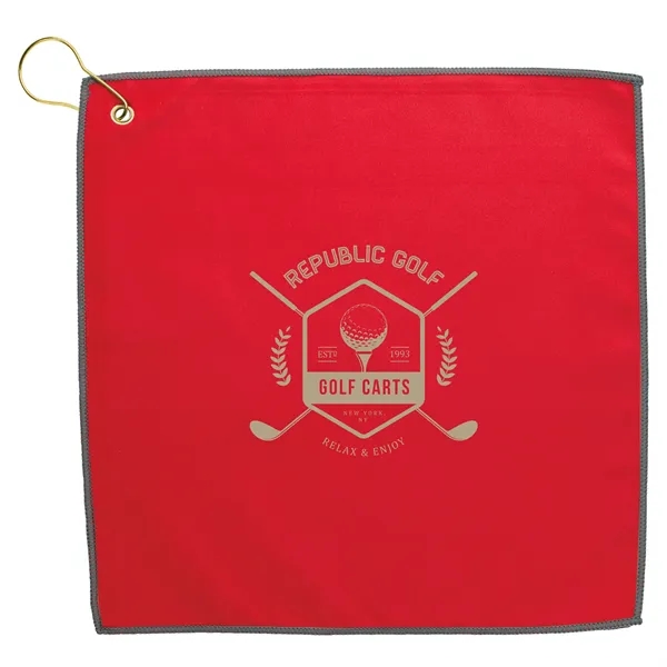 RPET Double Layer Golf Towel - RPET Double Layer Golf Towel - Image 1 of 7