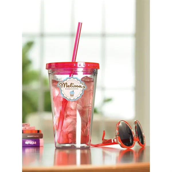 Clear Tumbler with Colored Lid - 18 oz. - Clear Tumbler with Colored Lid - 18 oz. - Image 36 of 36