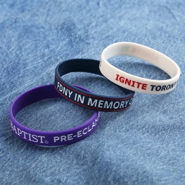 Debossed & Color Filled Silicone Bracelets - Debossed & Color Filled Silicone Bracelets - Image 0 of 11