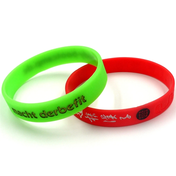 Debossed & Color Filled Silicone Bracelets - Debossed & Color Filled Silicone Bracelets - Image 10 of 11