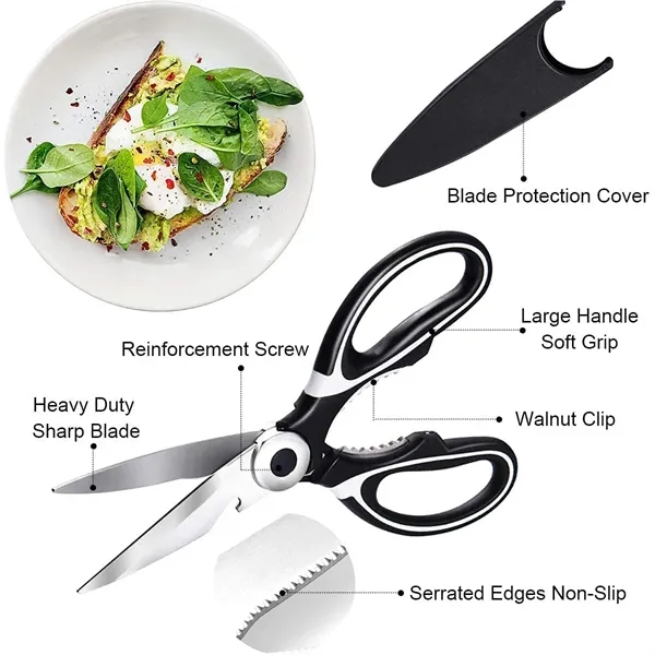 Heavy Duty Stainless Steel Kitchen Scissors - Heavy Duty Stainless Steel Kitchen Scissors - Image 3 of 6