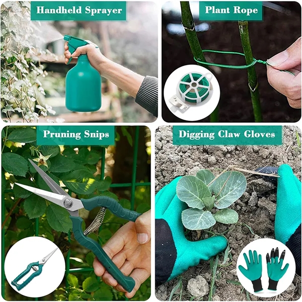 11 Piece Aluminum Alloy Hand Tool Starter Kit with Garden Ba - 11 Piece Aluminum Alloy Hand Tool Starter Kit with Garden Ba - Image 1 of 4