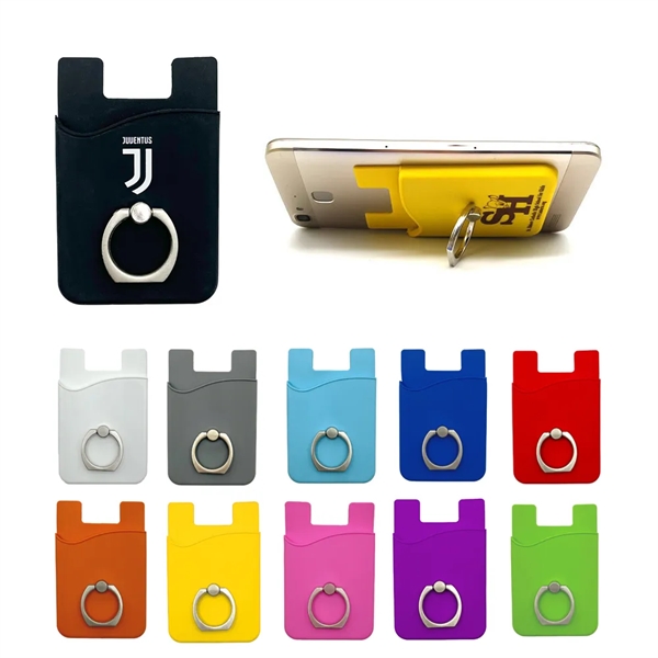 Silicone Phone Wallet With Ring Holder - Silicone Phone Wallet With Ring Holder - Image 0 of 20