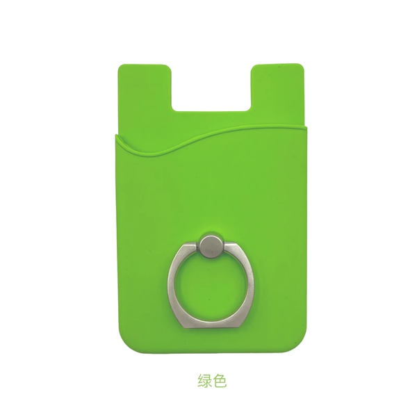 Silicone Phone Wallet With Ring Holder - Silicone Phone Wallet With Ring Holder - Image 1 of 20