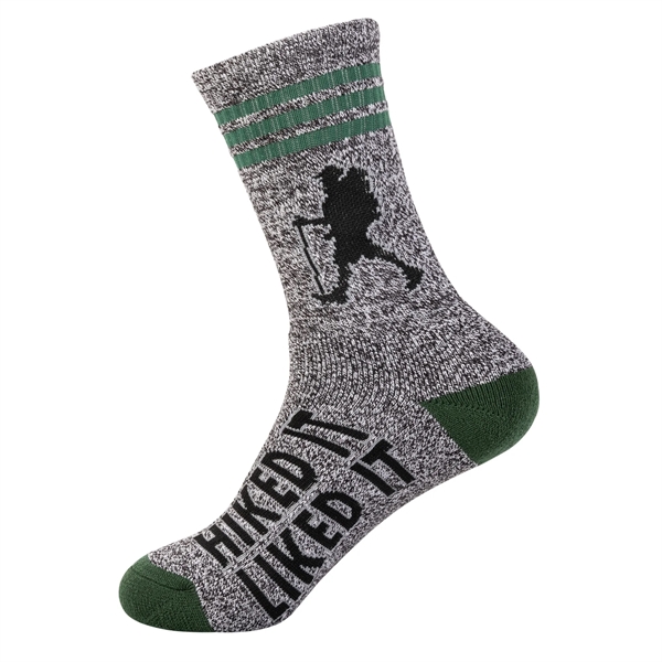 3 Stripe, Hiked It, Liked It, Adult Socks - 3 Stripe, Hiked It, Liked It, Adult Socks - Image 0 of 0