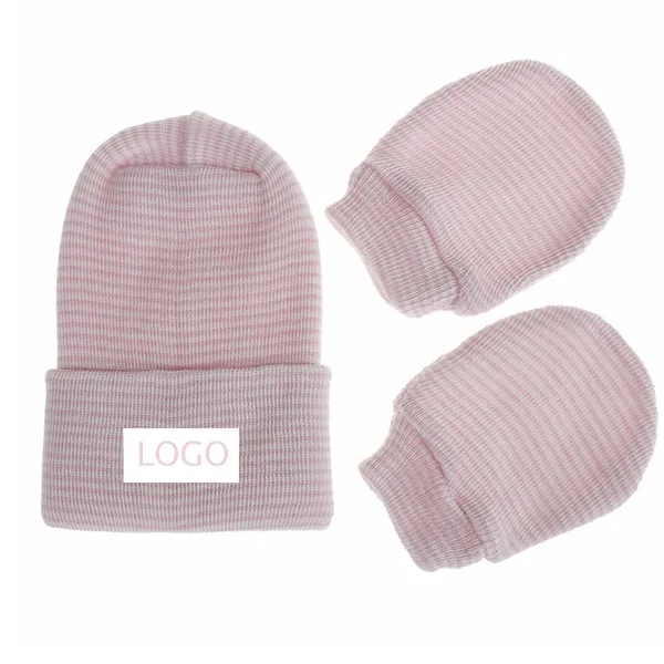 1 Set Of Cotton Baby Hat And Glove - 1 Set Of Cotton Baby Hat And Glove - Image 0 of 3