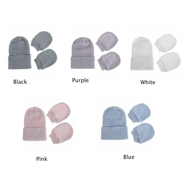 1 Set Of Cotton Baby Hat And Glove - 1 Set Of Cotton Baby Hat And Glove - Image 1 of 3