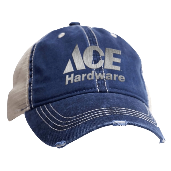 ACE USA Distressed Pigment Trucker Cap - ACE USA Distressed Pigment Trucker Cap - Image 3 of 5
