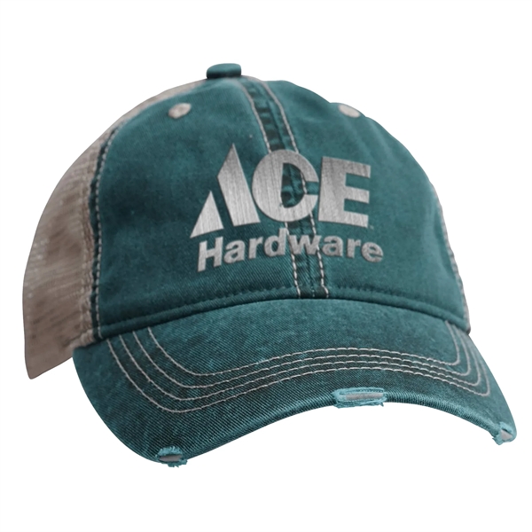 ACE USA Distressed Pigment Trucker Cap - ACE USA Distressed Pigment Trucker Cap - Image 5 of 5
