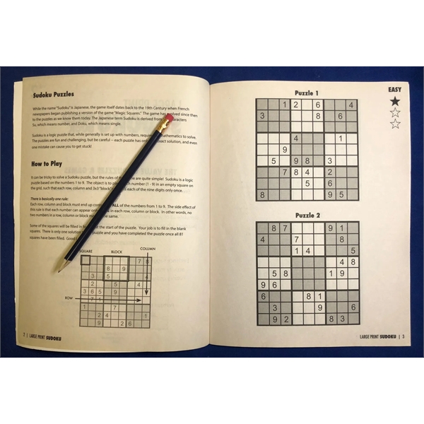 Custom PUZZLE PACK LARGE PRINT Sudoku Puzzle Book Set - Volume 2