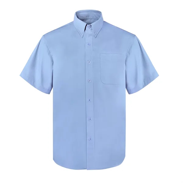 Men's Woven Short Sleeve Twill Button Down Dress Shirt - Men's Woven Short Sleeve Twill Button Down Dress Shirt - Image 2 of 7