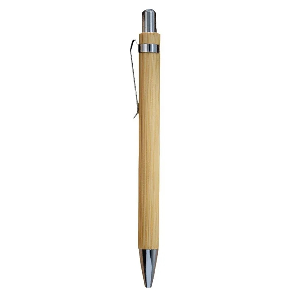 Retractable Bamboo Ballpoint Pen - Retractable Bamboo Ballpoint Pen - Image 1 of 6