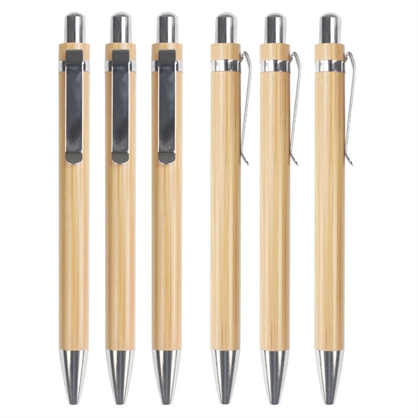 Retractable Bamboo Ballpoint Pen - Retractable Bamboo Ballpoint Pen - Image 2 of 6