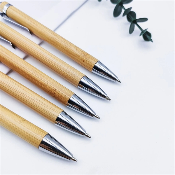 Retractable Bamboo Ballpoint Pen - Retractable Bamboo Ballpoint Pen - Image 4 of 6