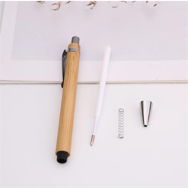 Retractable Bamboo Ballpoint Pen - Retractable Bamboo Ballpoint Pen - Image 5 of 6