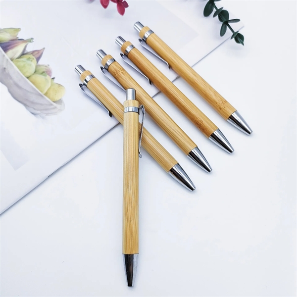 Retractable Bamboo Ballpoint Pen - Retractable Bamboo Ballpoint Pen - Image 6 of 6
