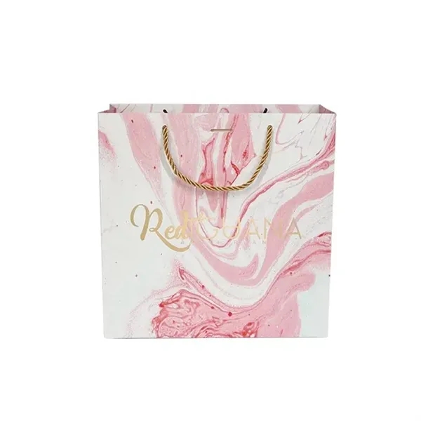 Custom Glossy Shopping Paper Ribbon Gift Sale Tote Bag - Custom Glossy Shopping Paper Ribbon Gift Sale Tote Bag - Image 1 of 3