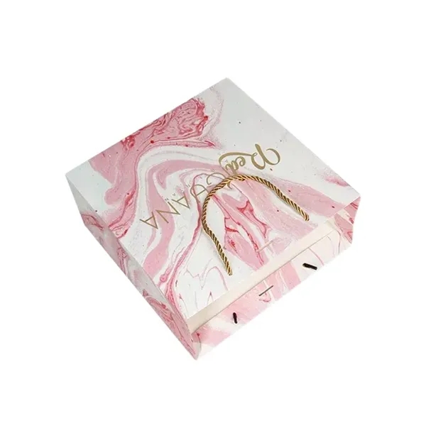 Custom Glossy Shopping Paper Ribbon Gift Sale Tote Bag - Custom Glossy Shopping Paper Ribbon Gift Sale Tote Bag - Image 2 of 3