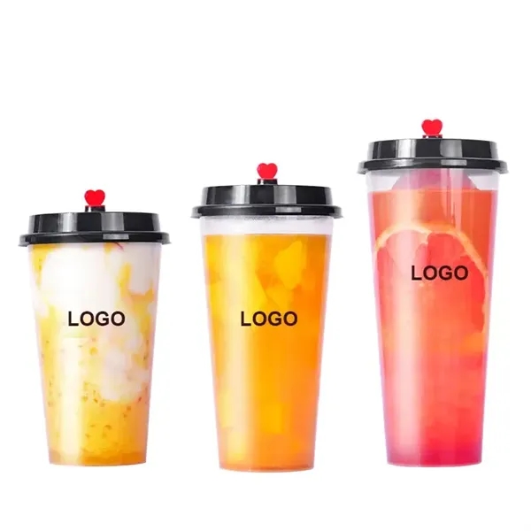 17oz plastic bubble boba milk tea cup with lid - 17oz plastic bubble boba milk tea cup with lid - Image 0 of 0