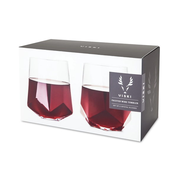 Faceted Crystal Wine Glasses by Viski® - Faceted Crystal Wine Glasses by Viski® - Image 2 of 3
