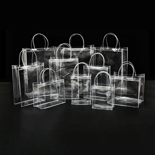 Custom Clear PVC Gift Tote Bags With Handles - Custom Clear PVC Gift Tote Bags With Handles - Image 1 of 4