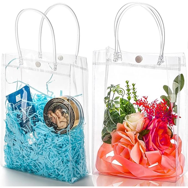 Custom Clear PVC Gift Tote Bags With Handles - Custom Clear PVC Gift Tote Bags With Handles - Image 2 of 4