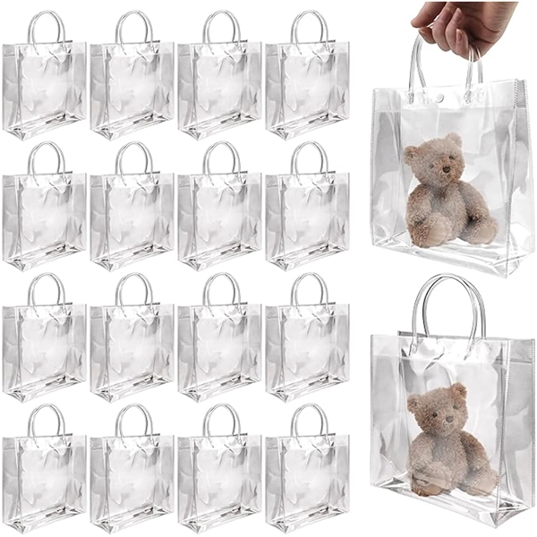 Custom Clear PVC Gift Tote Bags With Handles - Custom Clear PVC Gift Tote Bags With Handles - Image 3 of 4