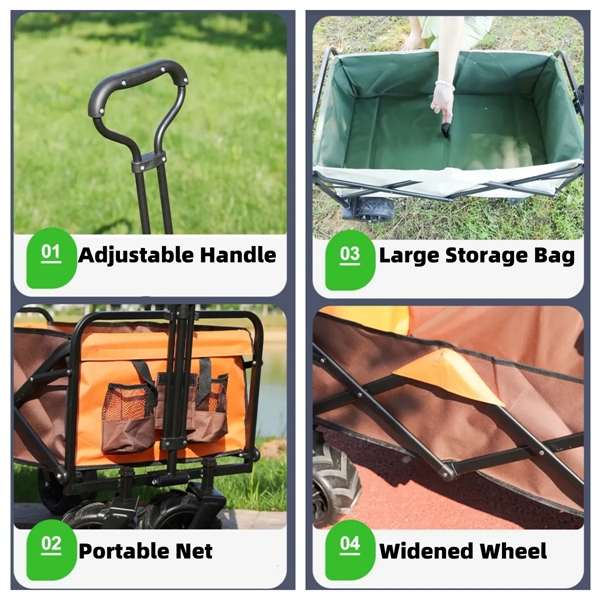 Folding Camping Trolley Shopping Wagon Hand Cart - Folding Camping Trolley Shopping Wagon Hand Cart - Image 1 of 9