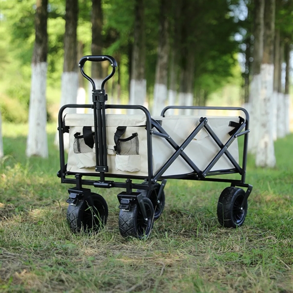 Folding Camping Trolley Shopping Wagon Hand Cart - Folding Camping Trolley Shopping Wagon Hand Cart - Image 4 of 9