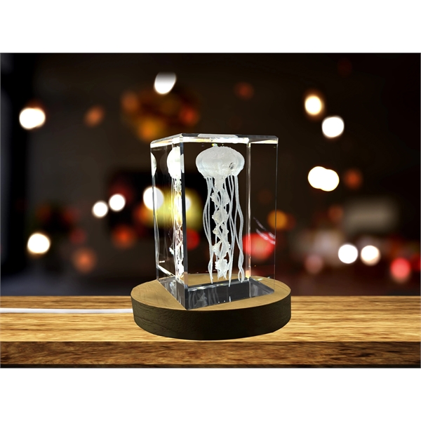 Jellyfish 3D Engraved Crystal Novelty Decor - Jellyfish 3D Engraved Crystal Novelty Decor - Image 1 of 6